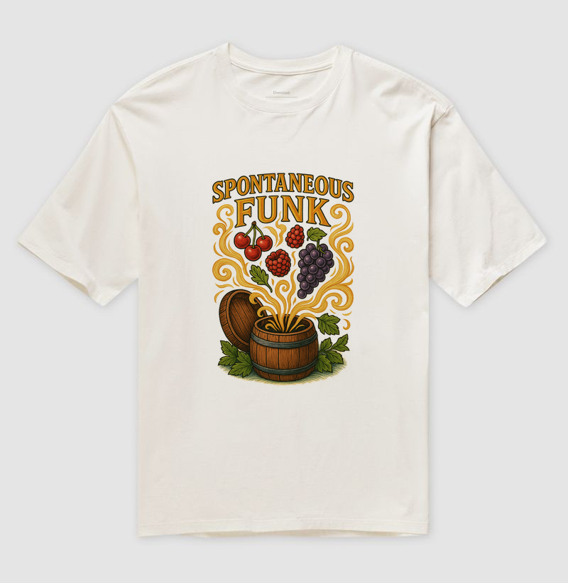 Camiseta Spontaneous Funk Barril Frutas Fermentação Cerveja Artesanal