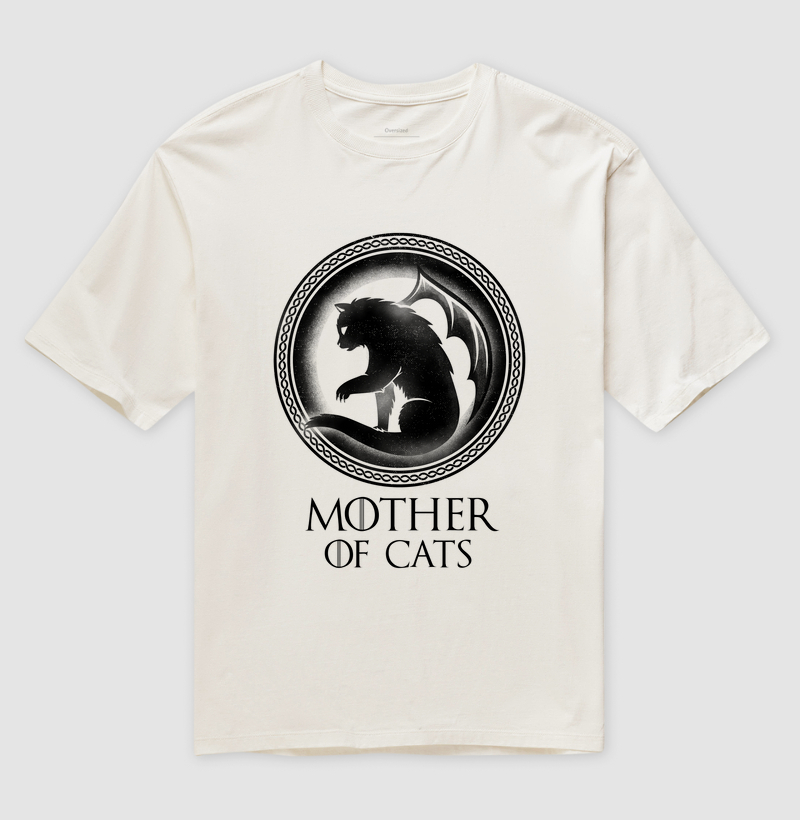 Camiseta Oversized Gato Mother of Cats