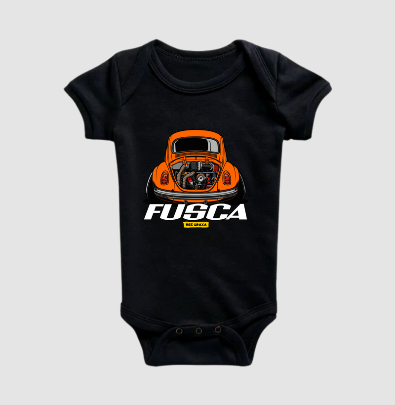 Fusca Turbo Laranja Escrita