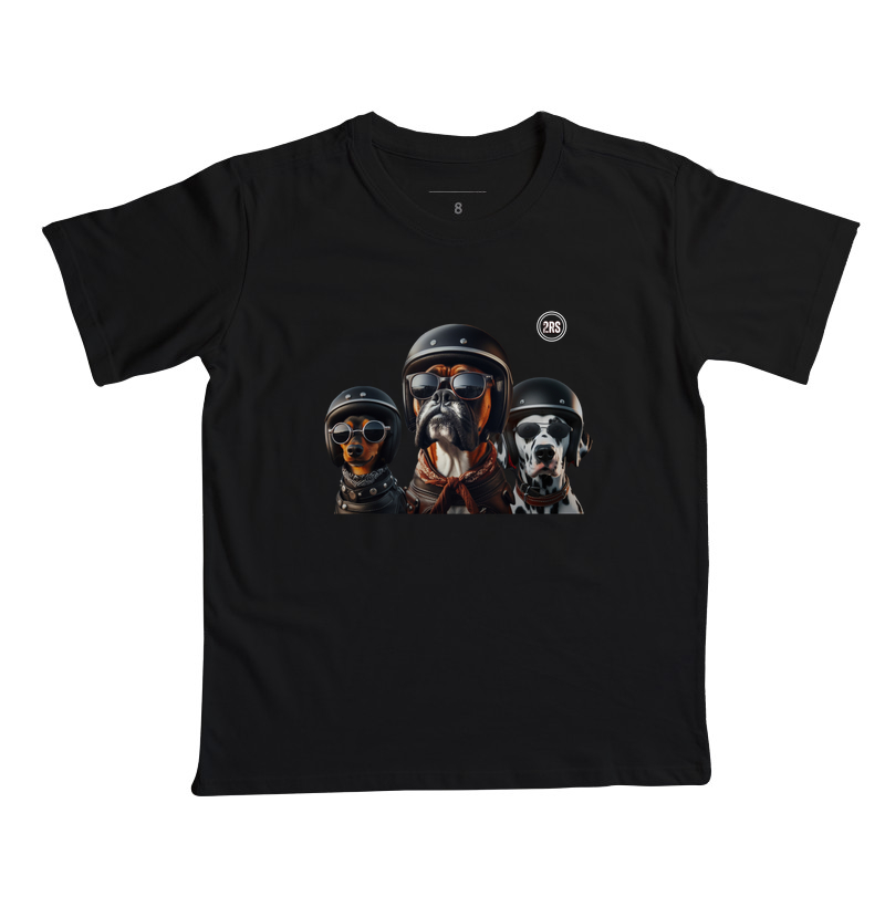 Camiseta Infantil Motociclista Dogs