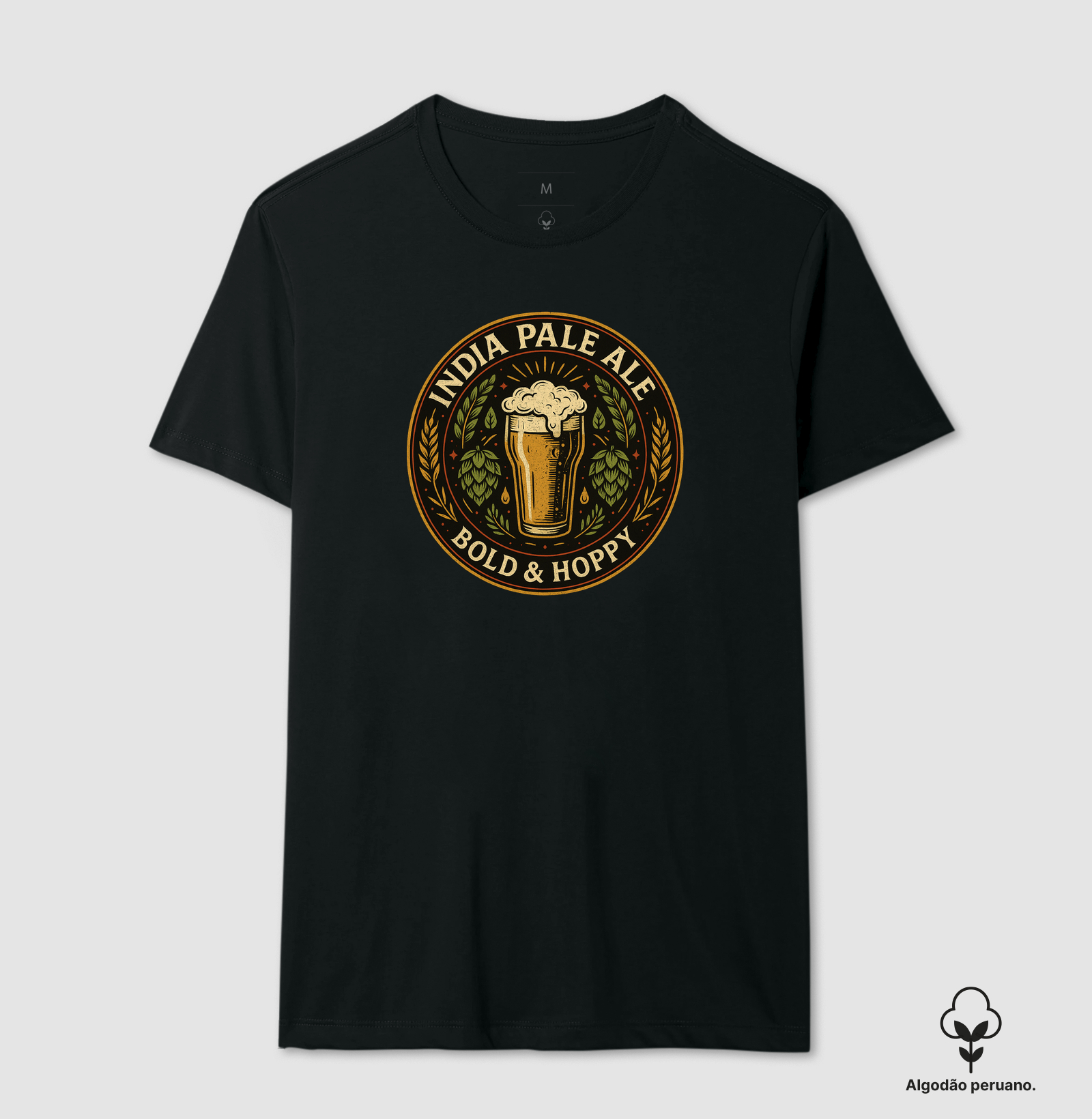 Camiseta India Pale Ale IPA Bold & Hoppy Estampa Vintage Cerveja Artesanal