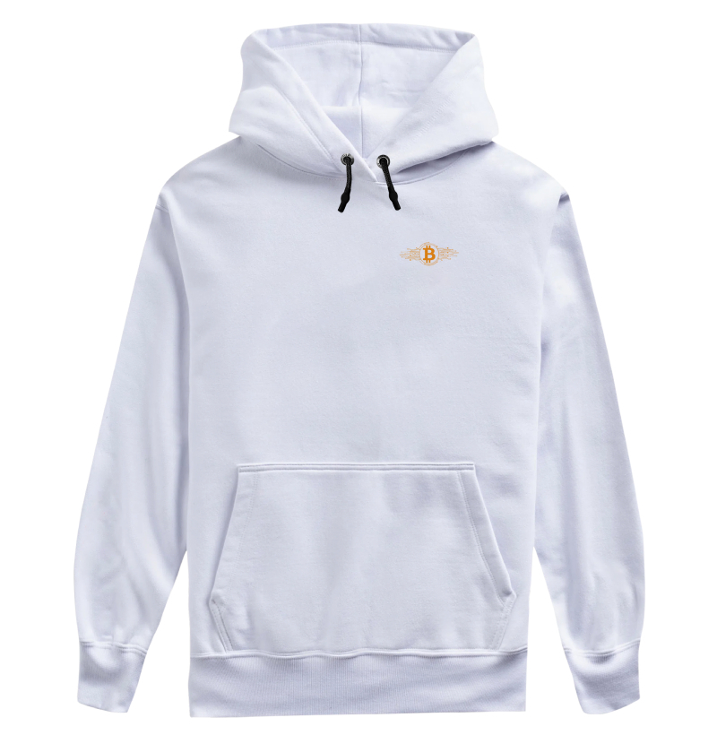 Bitcoin Ícone Circuito Minimalista Laranja