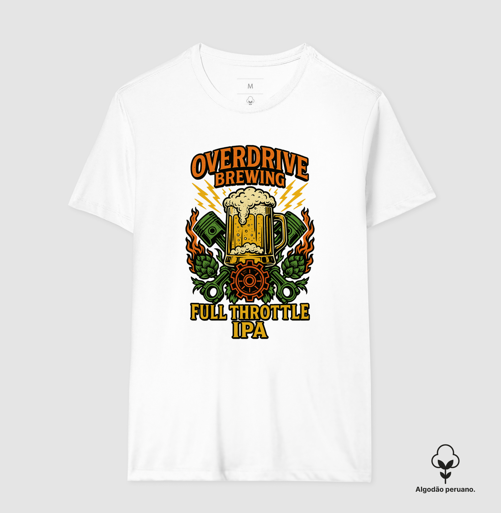 Camiseta Overdrive Brewing – Full Throttle IPA Cerveja Artesanal