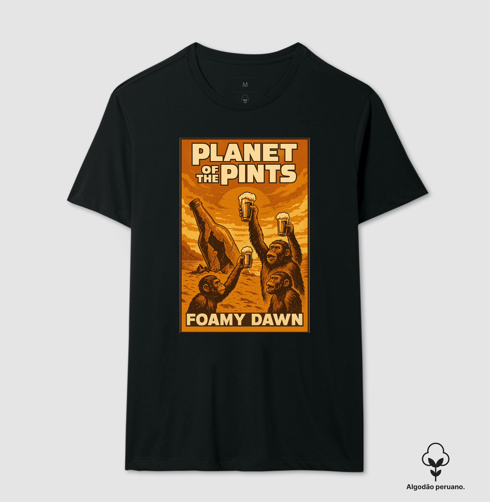 Camiseta Planet of the Pints – Foamy Dawn Retrô