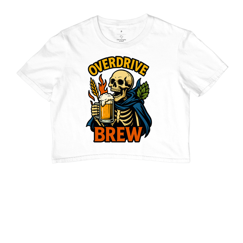 Camiseta Overdrive Brew – Caveira, Chope e Lúpulo