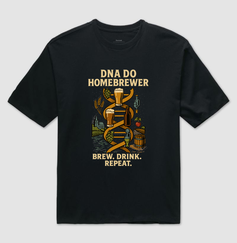 Camiseta DNA do Homebrewer – Brew. Drink. Repeat.