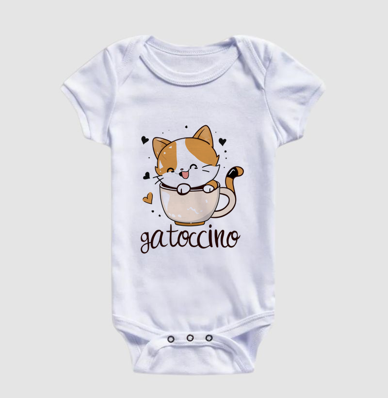 Body Infantil Gato Vira-Lata "Gatoccino"