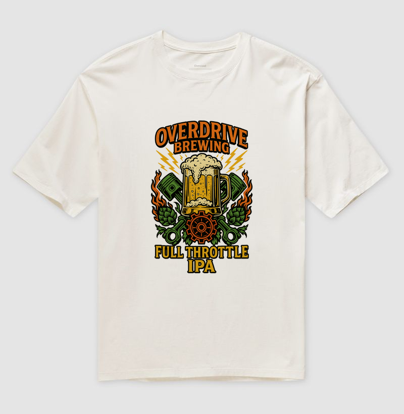Camiseta Overdrive Brewing – Full Throttle IPA Cerveja Artesanal