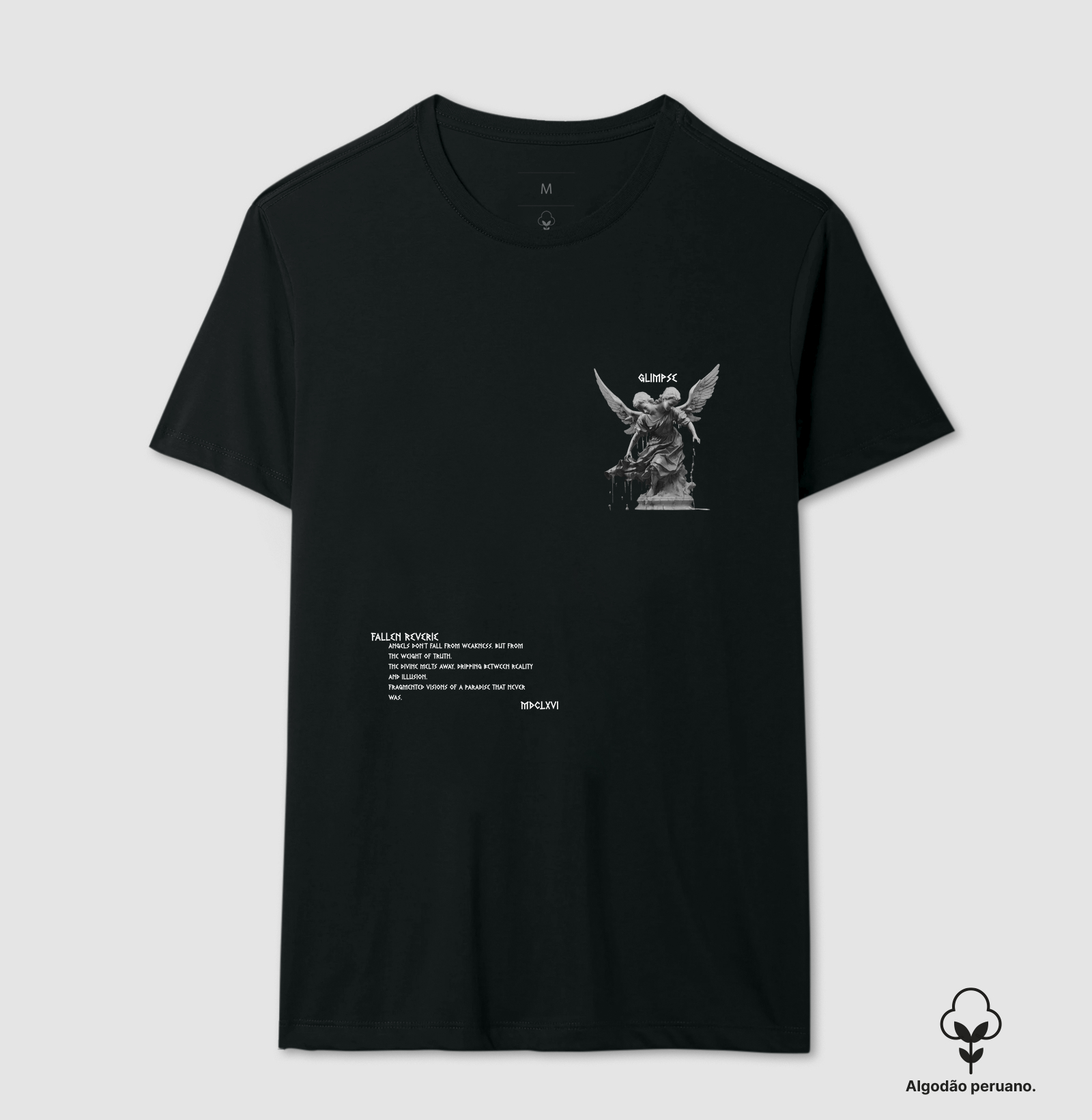Camiseta streetwear Angels Glimpse preta.