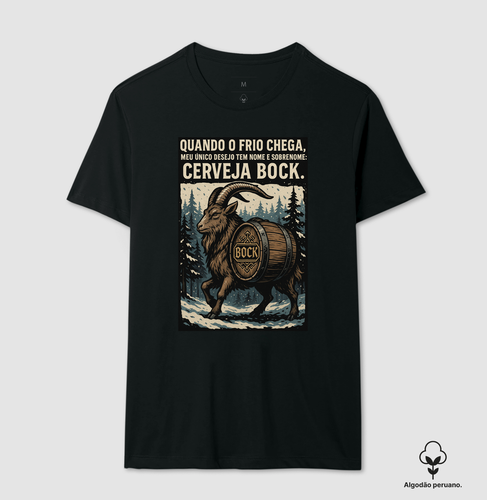 Camiseta Cerveja Bock – Bode e Barril no Inverno