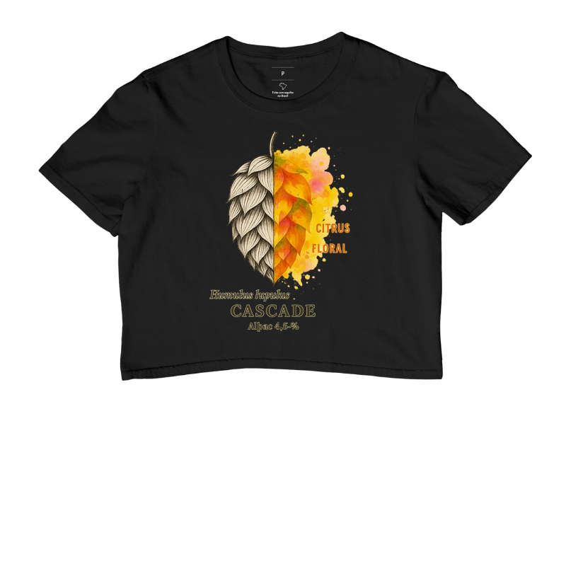 Camiseta Cascade Lúpulo – Citrus Floral e Estilo Aquarela
