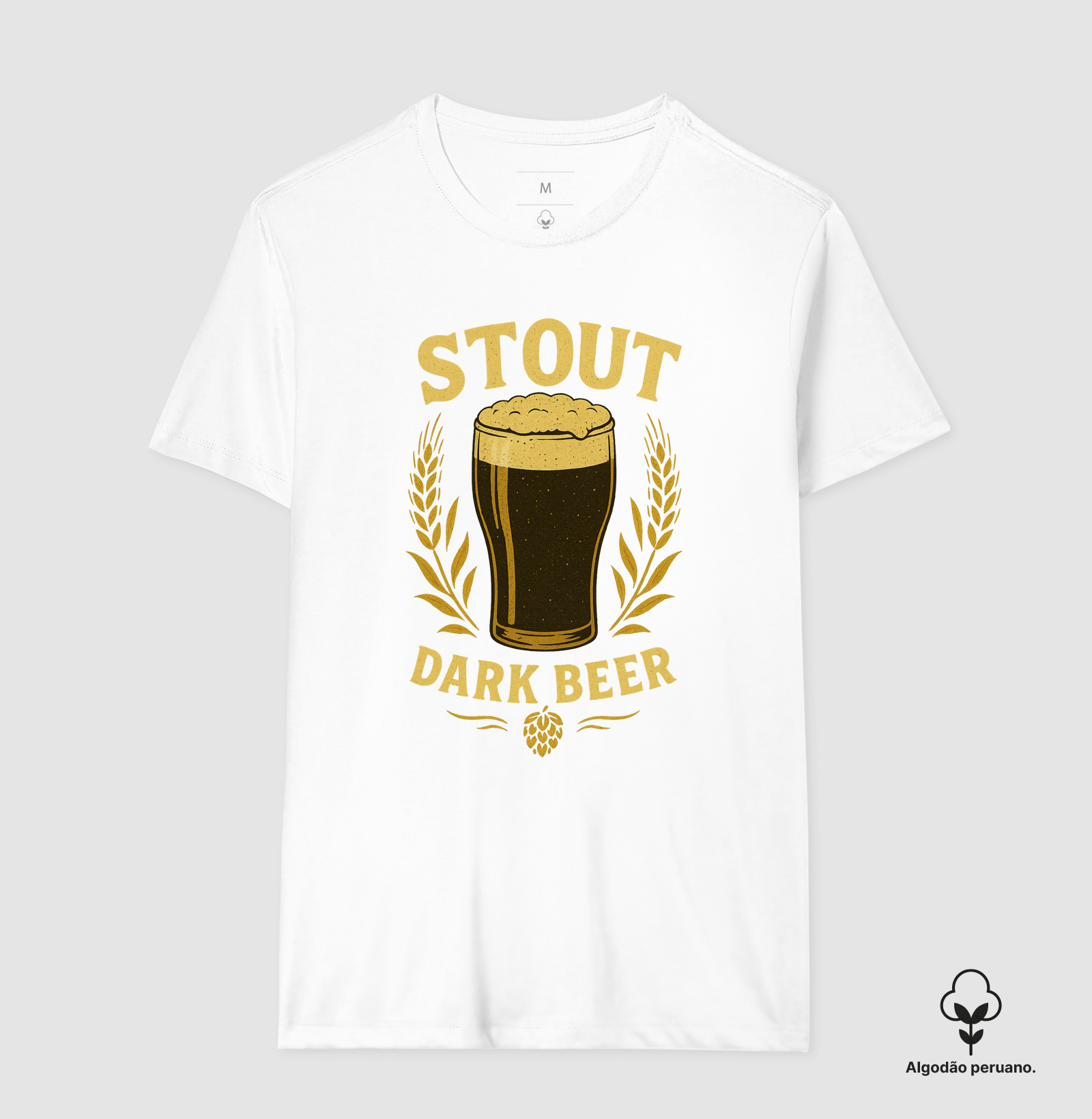 Camiseta Stout Dark Beer – Copo de Chope Escuro Vintage