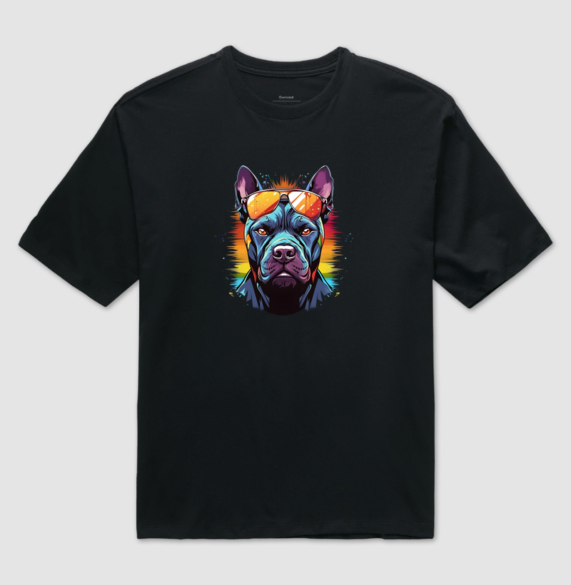 Camiseta Oversized Pitbull de Óculos