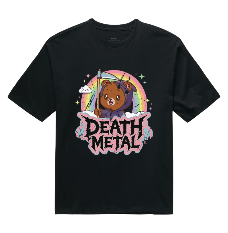 Camiseta oversized Death Metal Kawaii