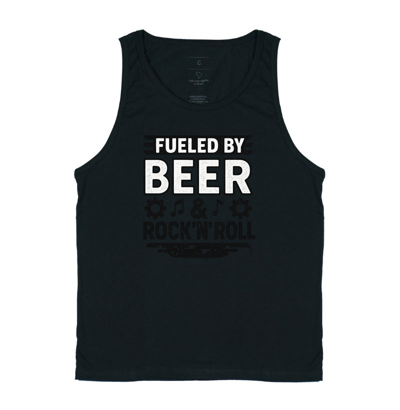 Camiseta Fueled by Beer and Rock’n’Roll – Estilo Cervejeiro e Musical