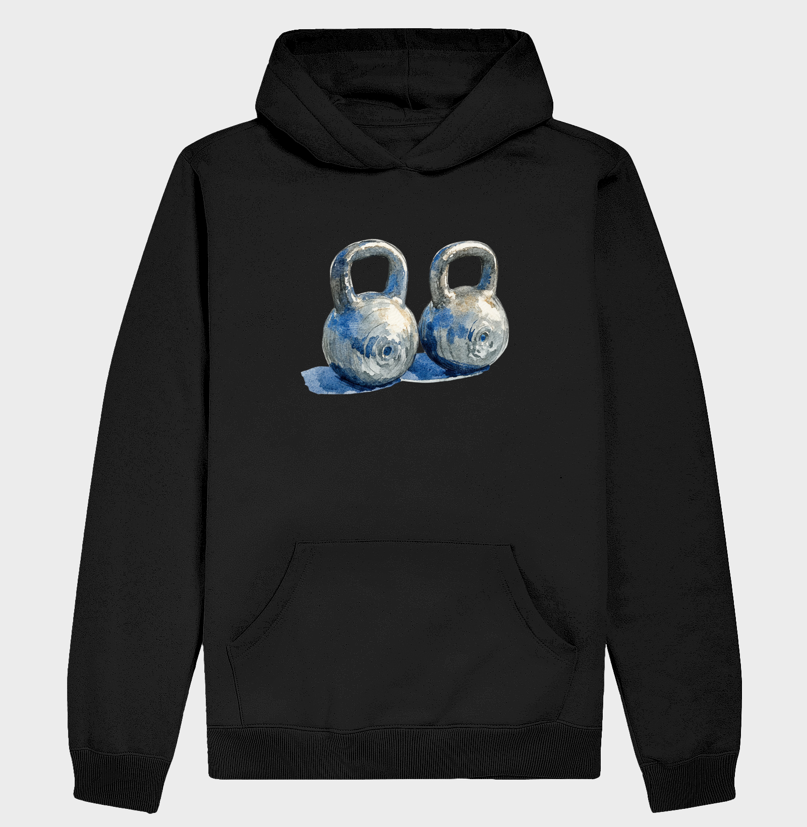dois kettlebells em aquarela