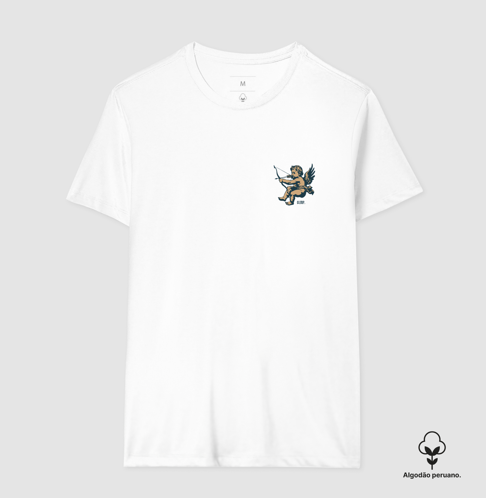 Camiseta streetwear Anjo Glimpse branca.