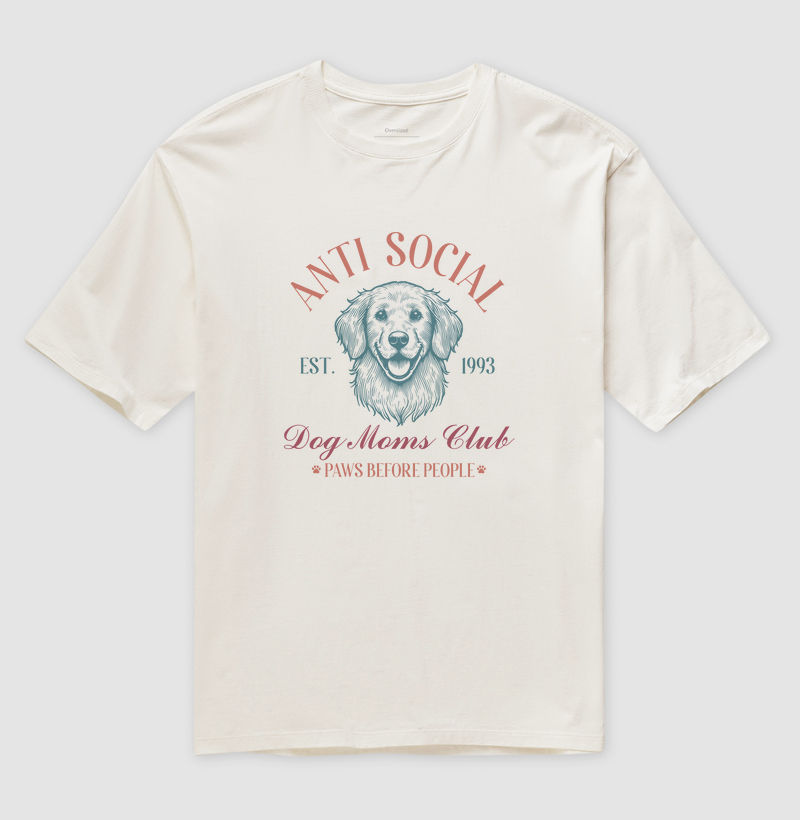 Camiseta Oversized Mãe de Pet Antisocial
