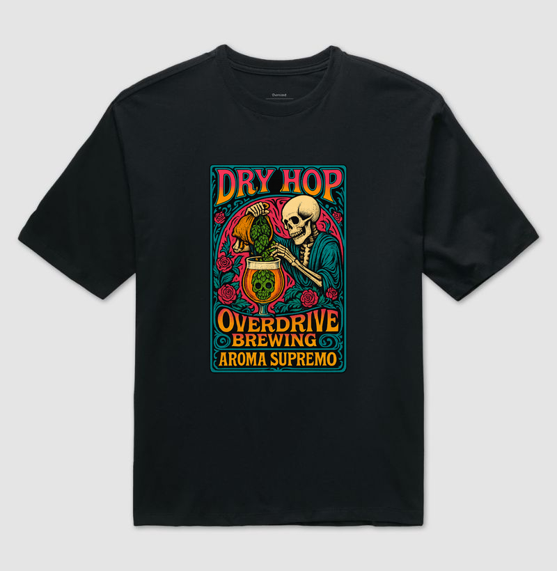 Camiseta Dry Hop Overdrive – Caveira, Lúpulo e Aroma Supremo