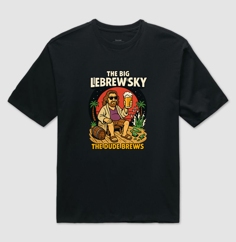 Camiseta The Big LeBrewsky The Dude Brews Pop Art Cerveja Artesanal