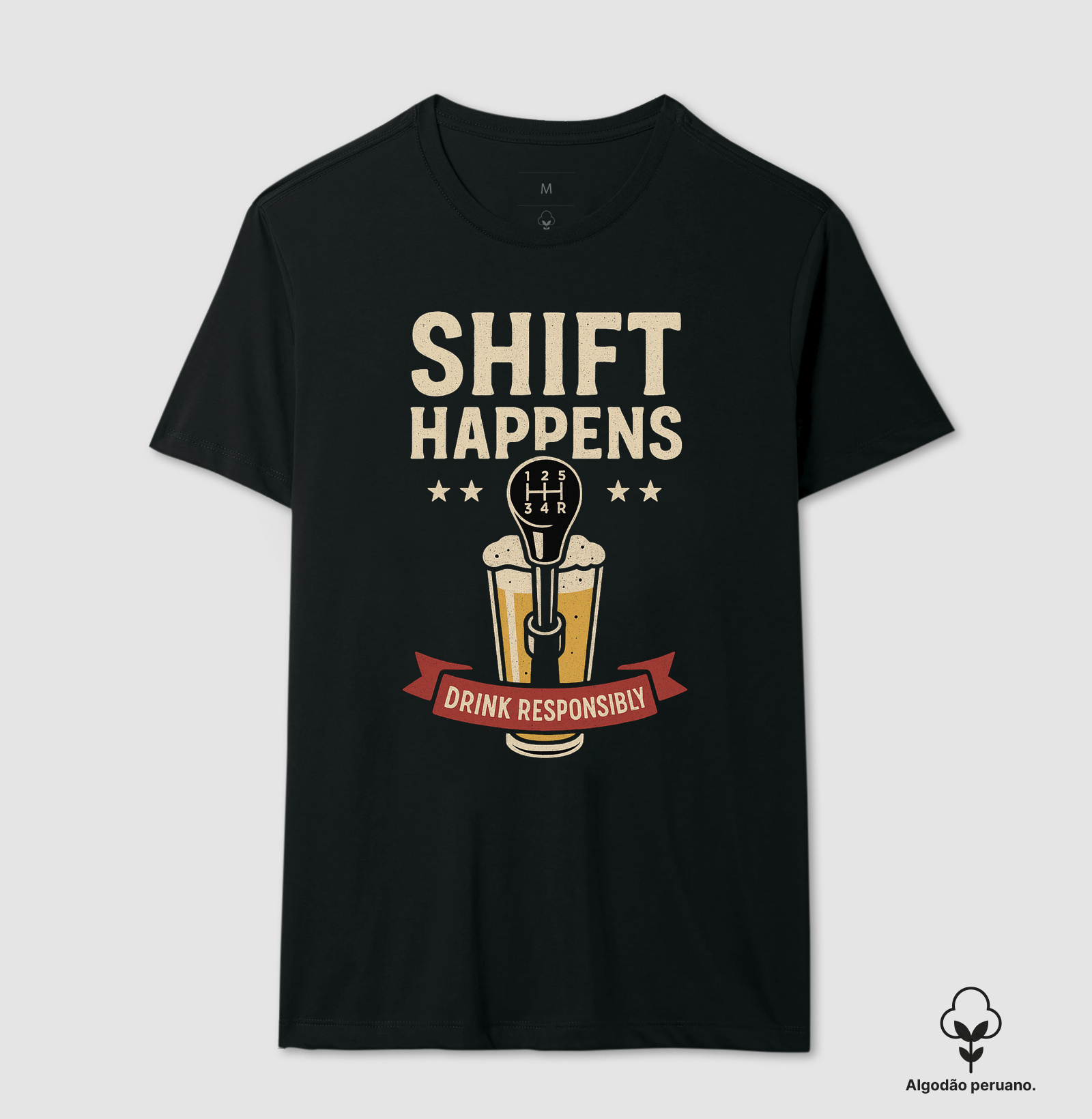 Camiseta Shift Happens – Cerveja Artesanal e Estilo Automotivo