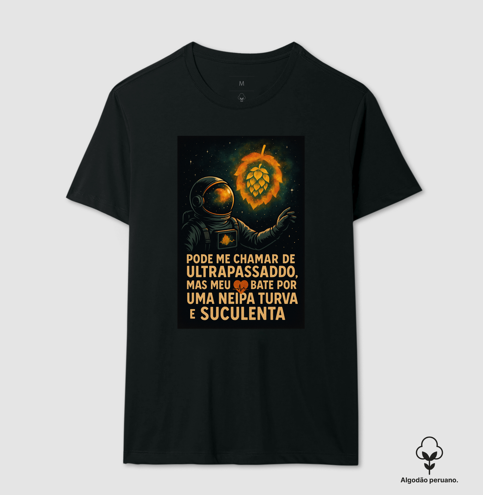 Camiseta Astronauta NEIPA – Espaço, Lúpulo e Cerveja Artesanal