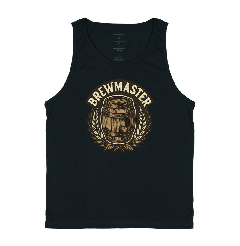 Camiseta Brewmaster Mestre Cervejeiro Estampa Barril de Chopp