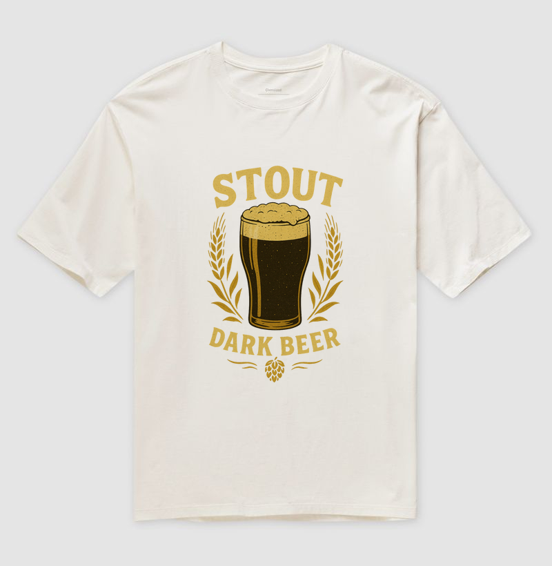 Camiseta Stout Dark Beer – Copo de Chope Escuro Vintage