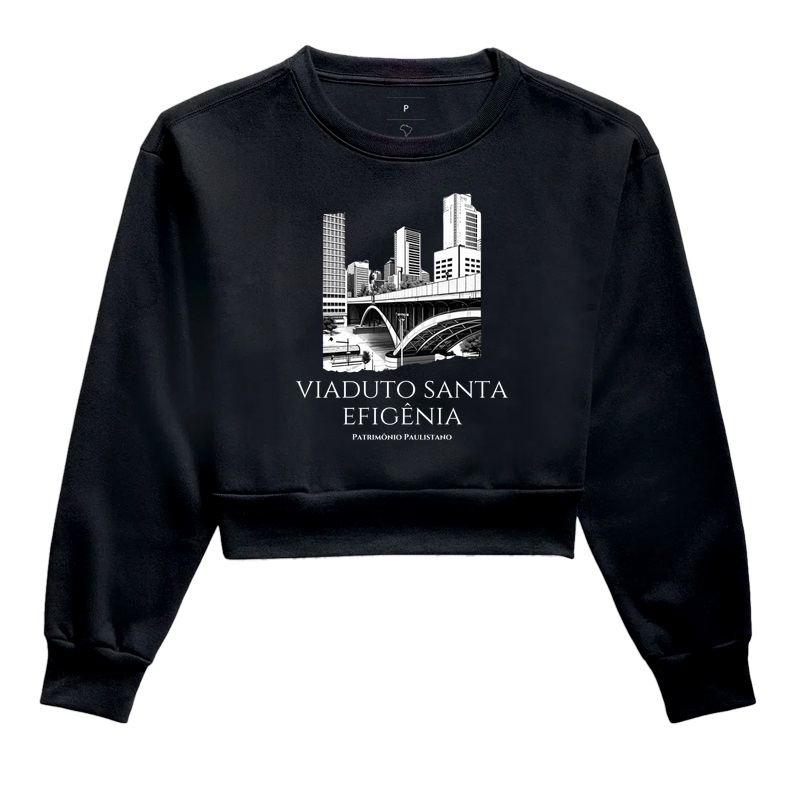 Viaduto Santa Efigênia - Patrimônio Paulistano - Cropped Moletom