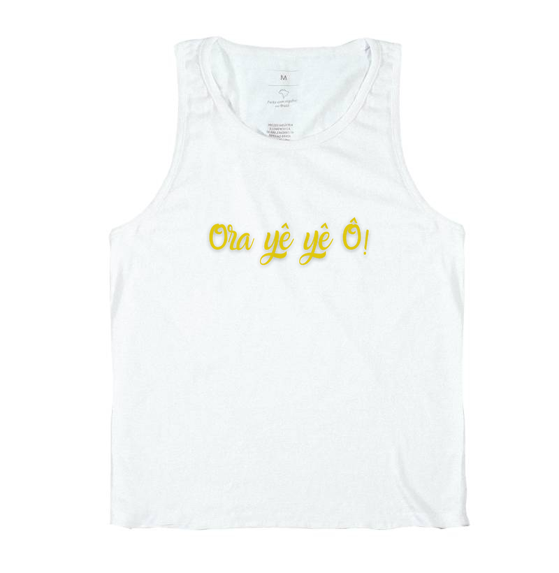 Oxum - Saudação - Camiseta Regata Branca