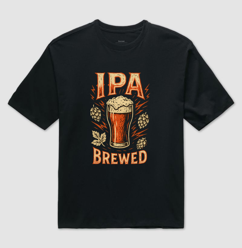 Camiseta IPA Brewed Estampa Vintage Cerveja Artesanal Lúpulo