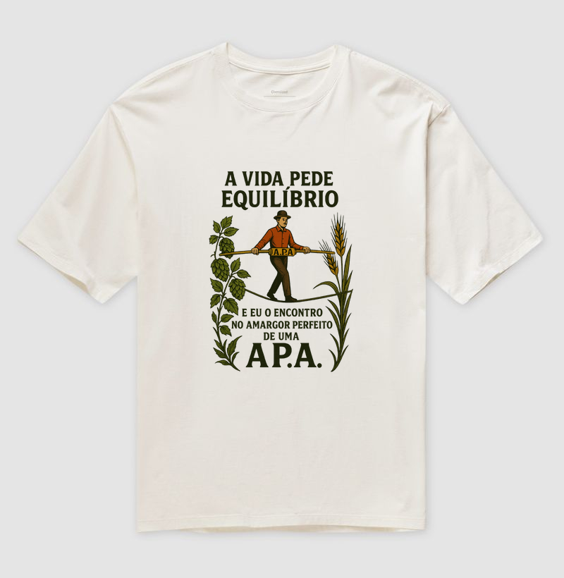 Camiseta APA Equilíbrio Cerveja Artesanal Estampa Criativa