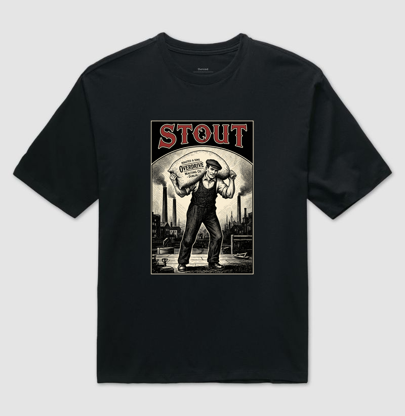 Camiseta Stout Vintage – Overdrive Malting Co. Dublin
