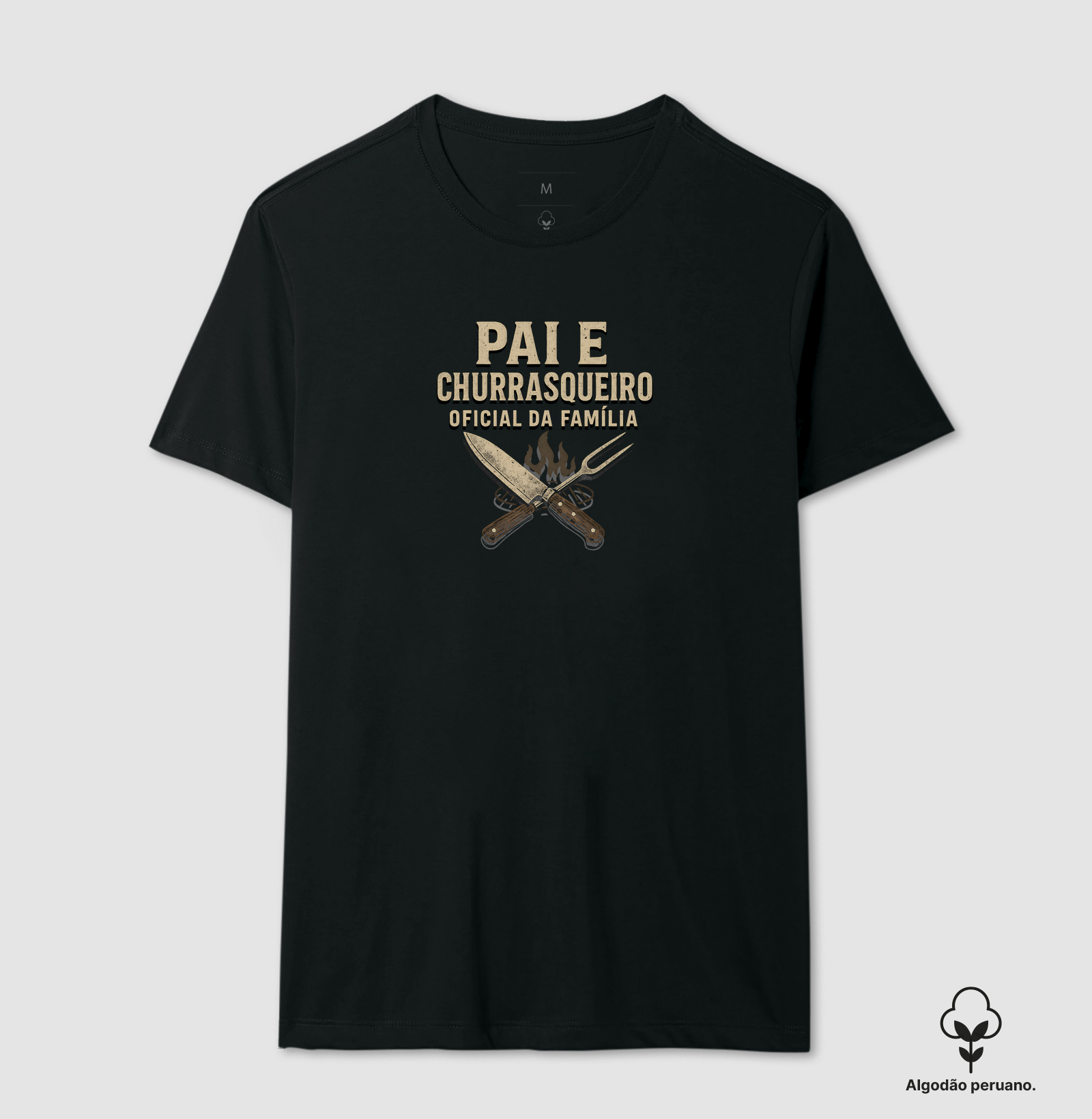 Camiseta Dia dos Pais - Pai churrasqueiro oficial - Algodão 30.1 