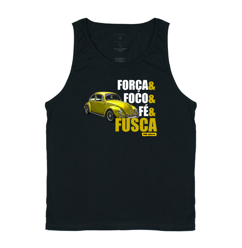 Força Foco Fé Fusca Amarelo