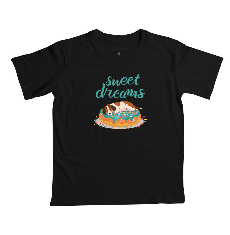 Camiseta Infantil Divertida Vira-Lata Sweet Dreams