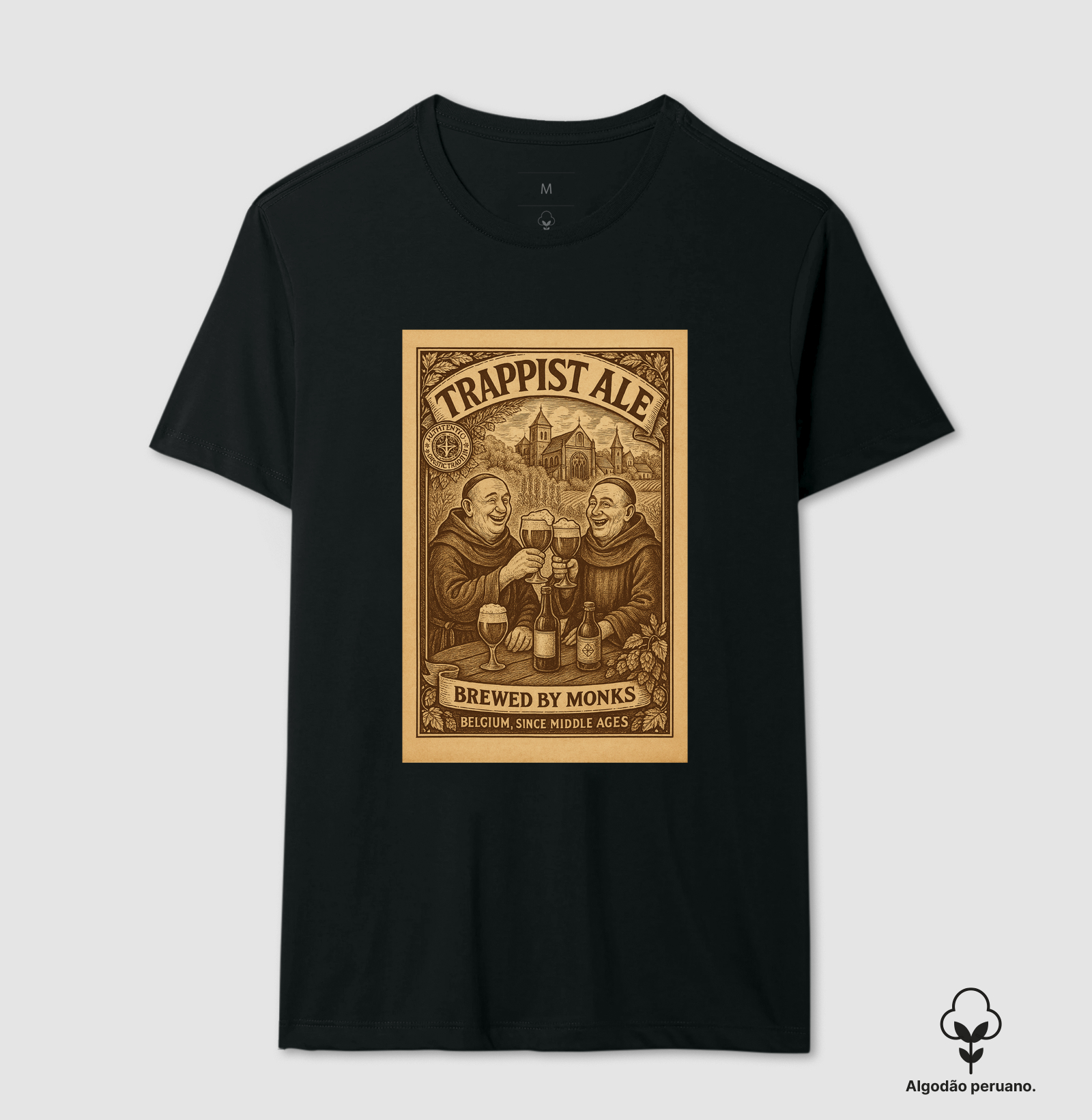 Camiseta Trappist Ale – Brewed by Monks | Estilo Vintage, Bélgica e Cerveja Artesanal
