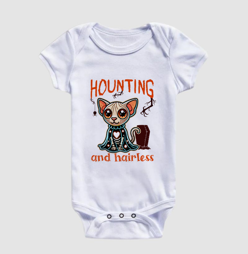 Body Infantil Halloween Gato Sphynx
