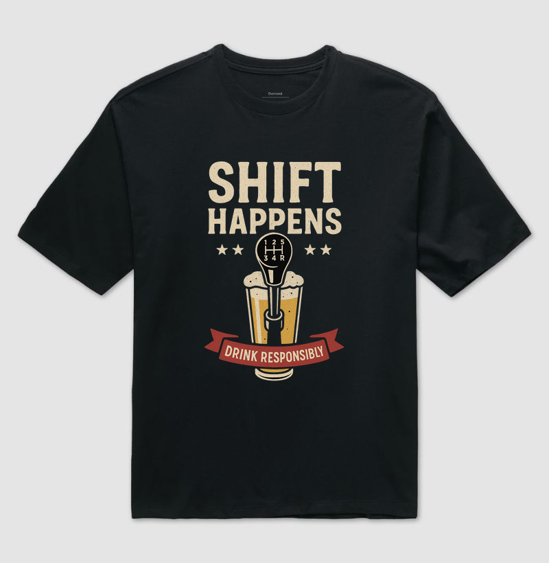 Camiseta Shift Happens – Cerveja Artesanal e Estilo Automotivo
