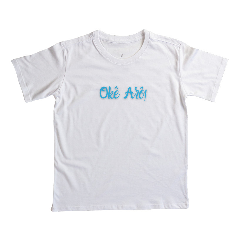 Oxóssi - Saudação Azul - Camiseta Infantil Branca