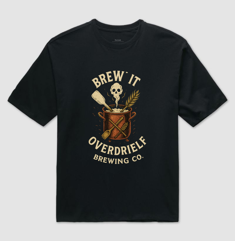 Camiseta Brew It Overdrief – Caldeirão Cervejeiro Vintage
