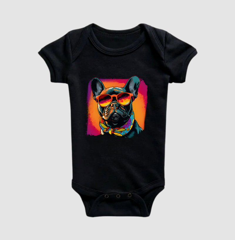 Body Infantil Bulldog Francês