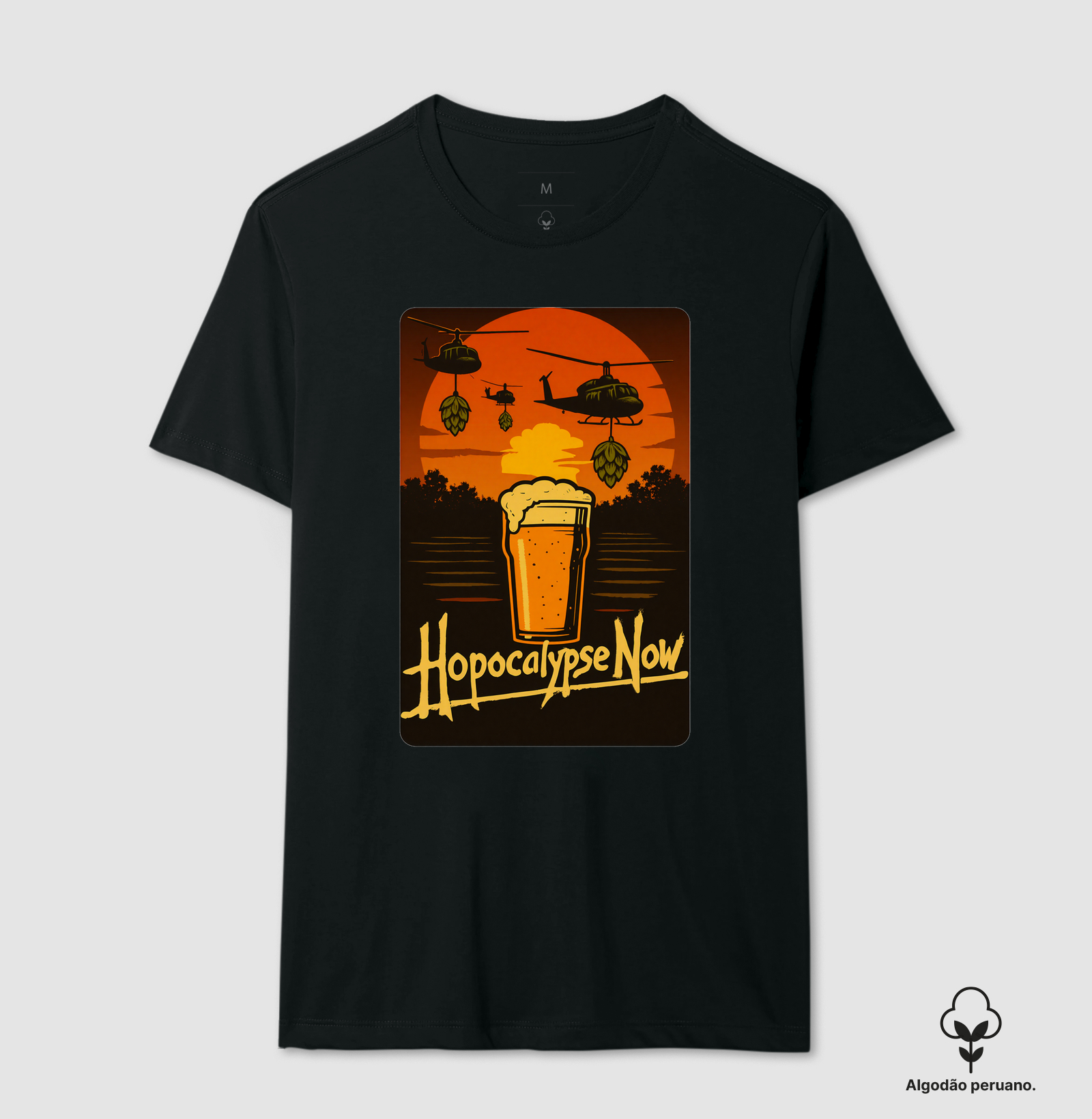 Camiseta Hopocalypse Now – Helicópteros, Lúpulo e Chope
