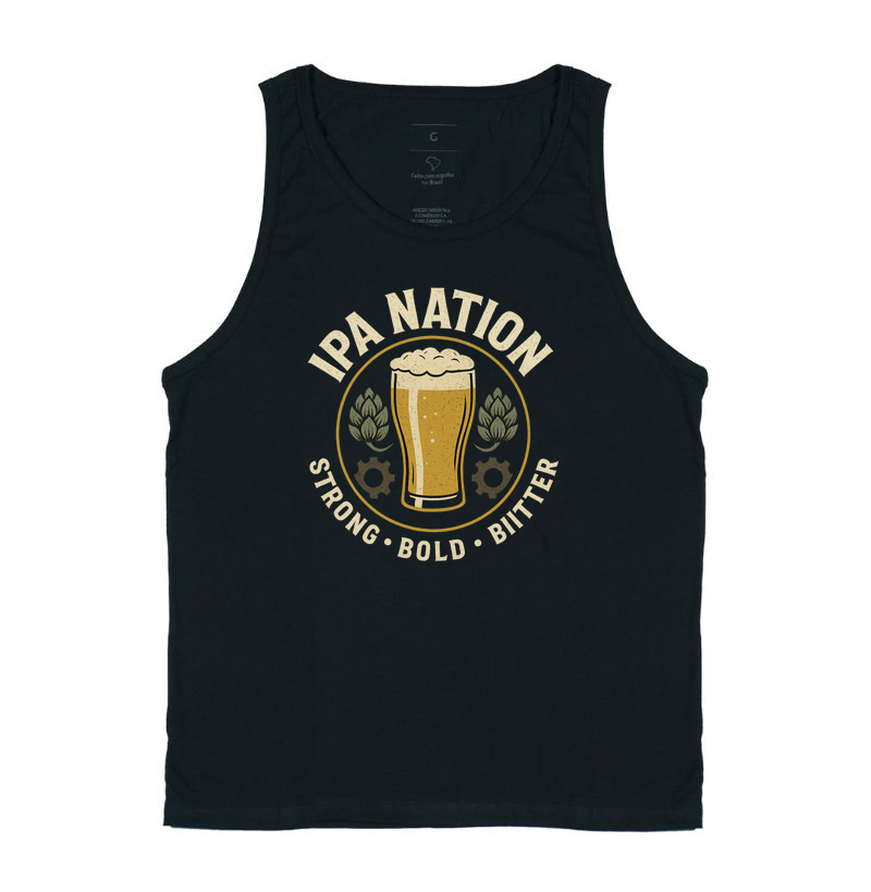 Camiseta IPA Nation Strong Bold Bitter Cerveja Artesanal Lúpulo