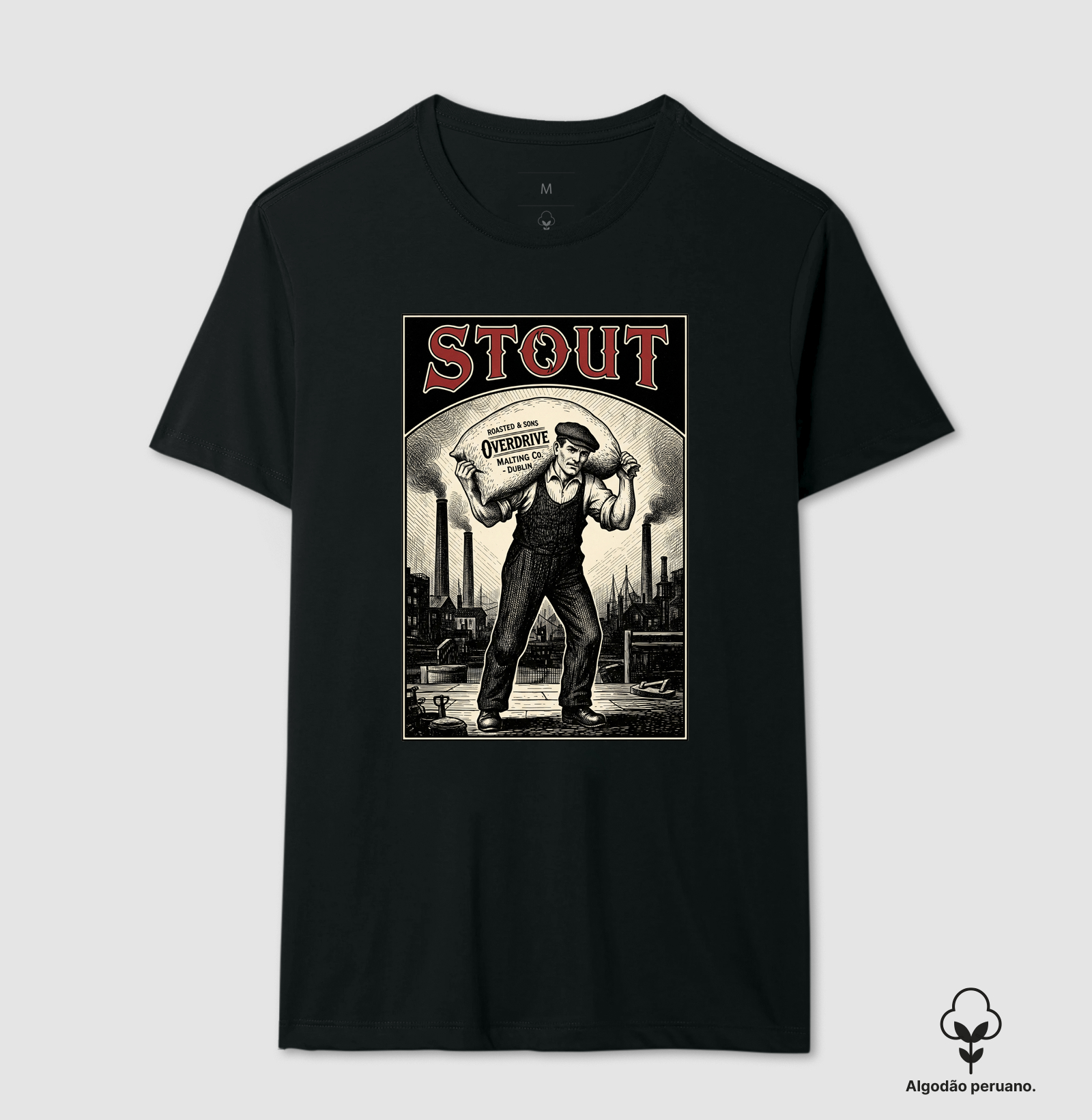 Camiseta Stout Vintage – Overdrive Malting Co. Dublin