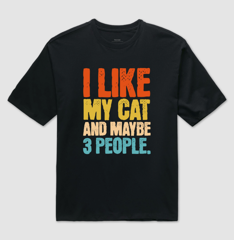 Camiseta Oversized I Like My Cat