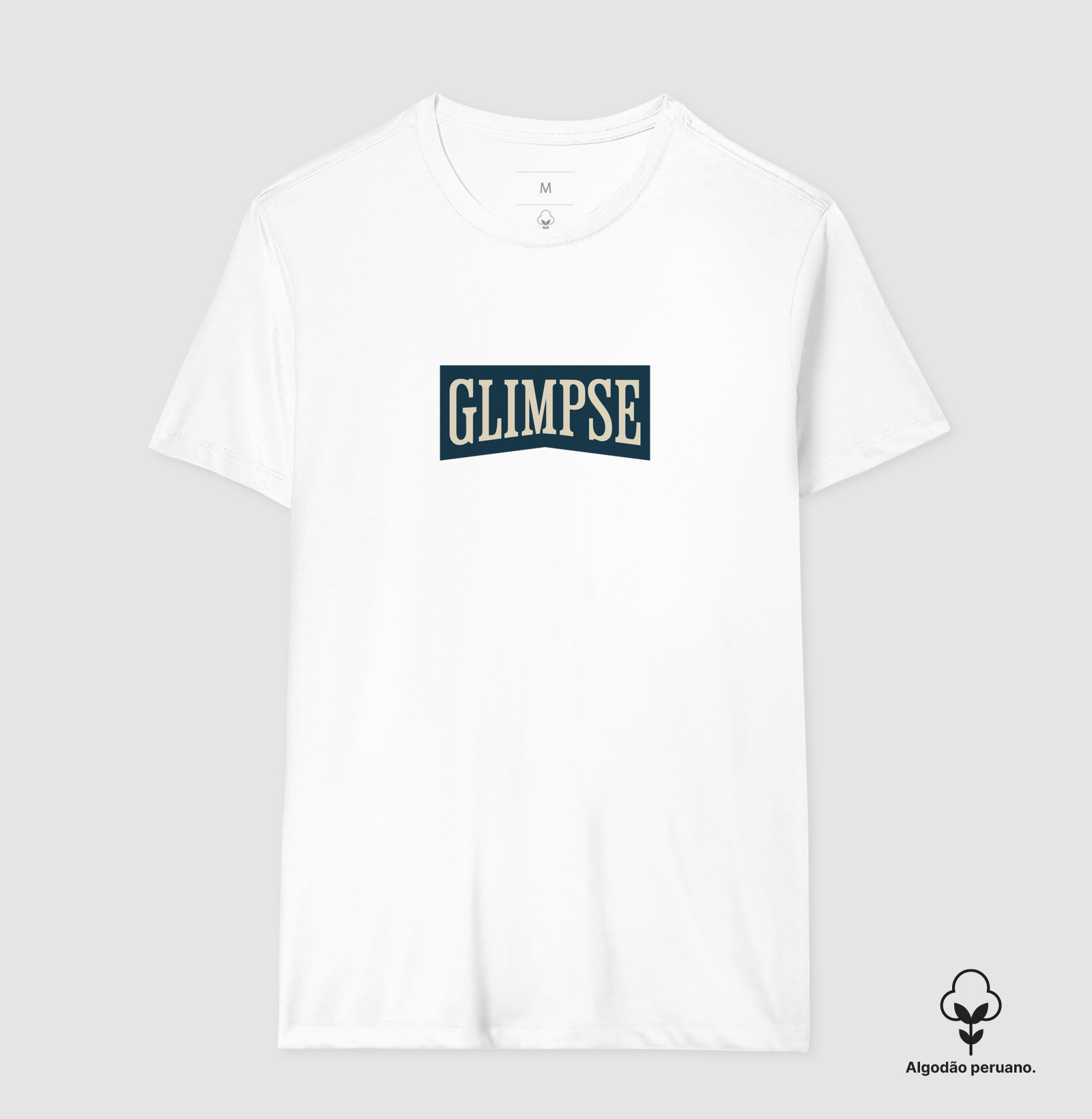 Camiseta streetwear Glimpse branca.