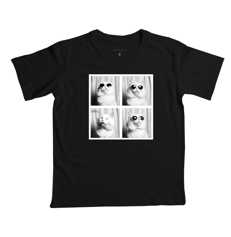 Camiseta Ensaio Fotografico Gato Branco