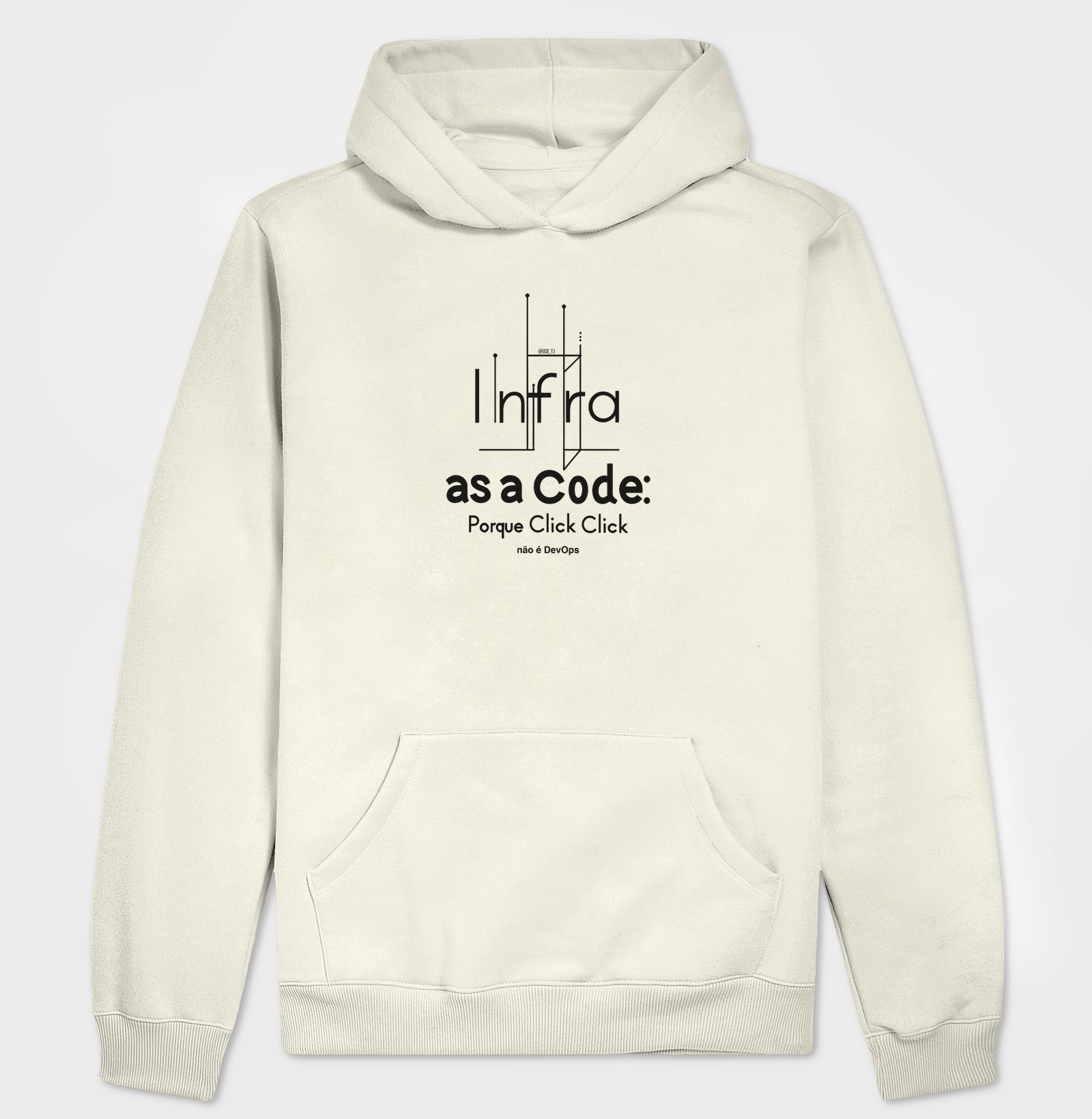 Moletom Hoodie "Infra as a code, Porque Click Click não é Devops" T.I
