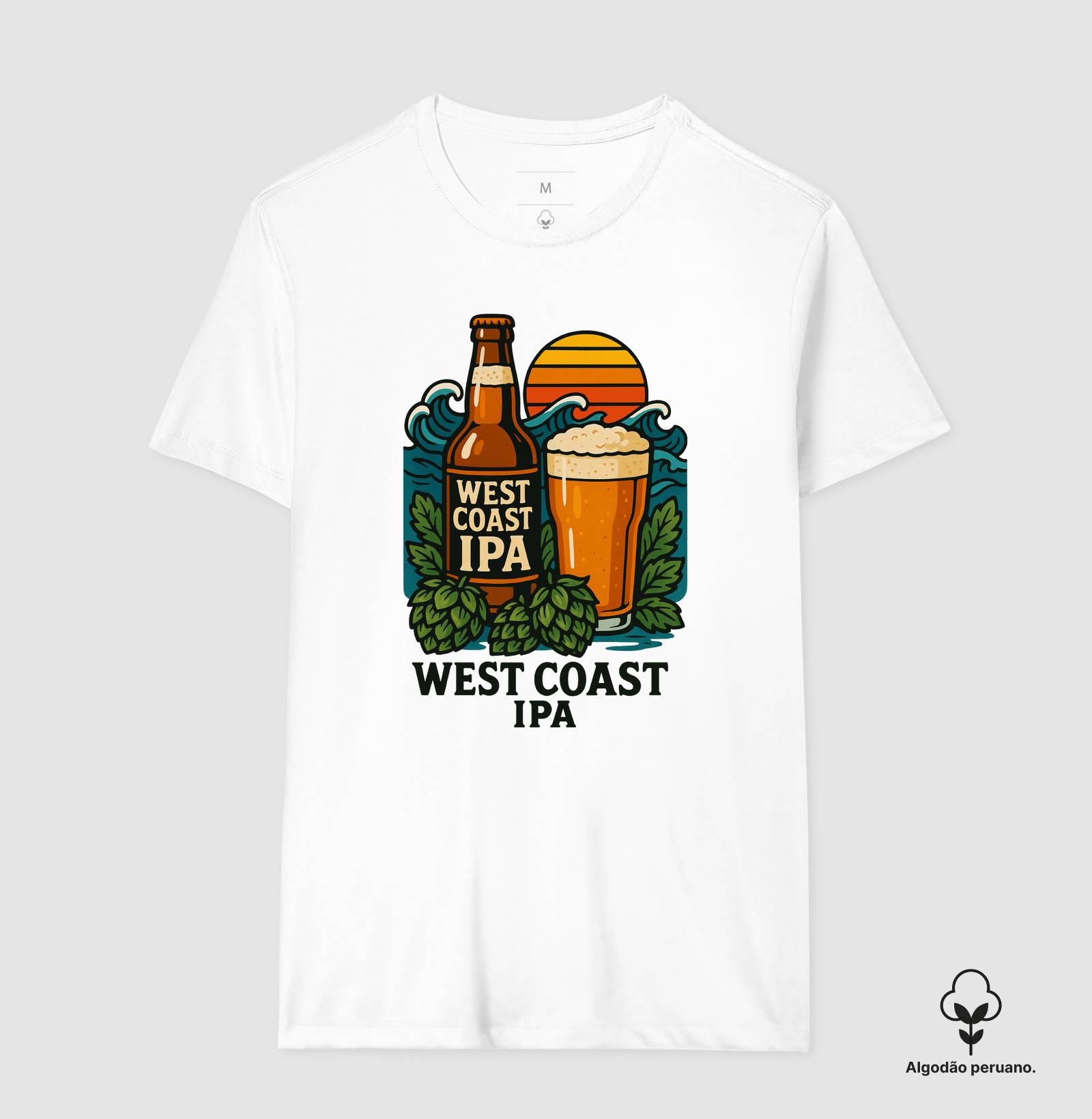 Camiseta West Coast IPA – Sol, Lúpulo e Cultura Cervejeira Artesanal